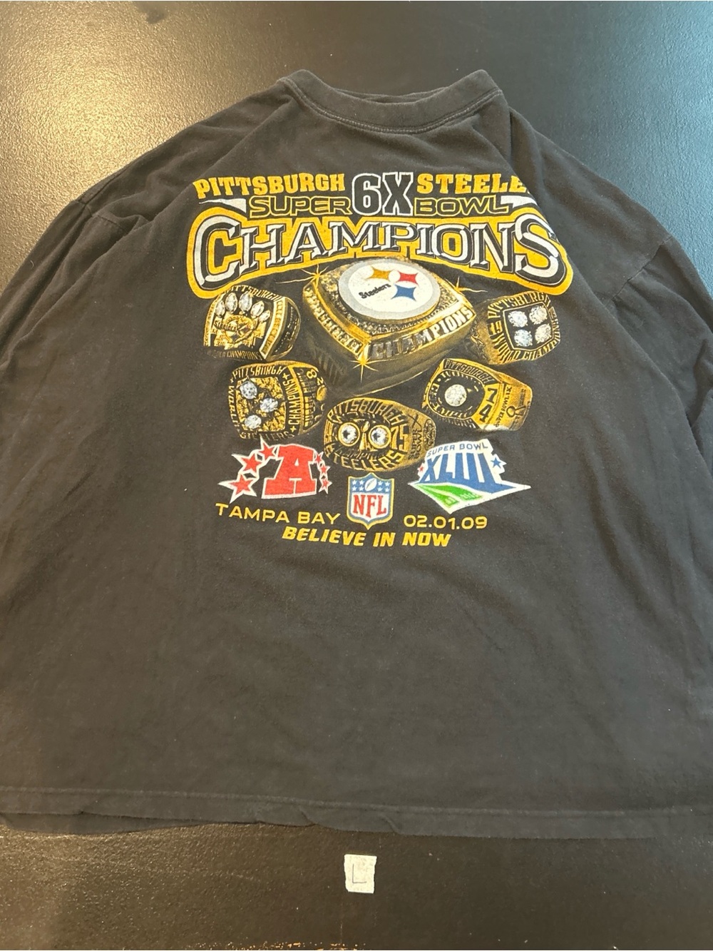 American Vintage Black Pittsburgh Steelers Super Bowl Champions Long Sleeve Tee